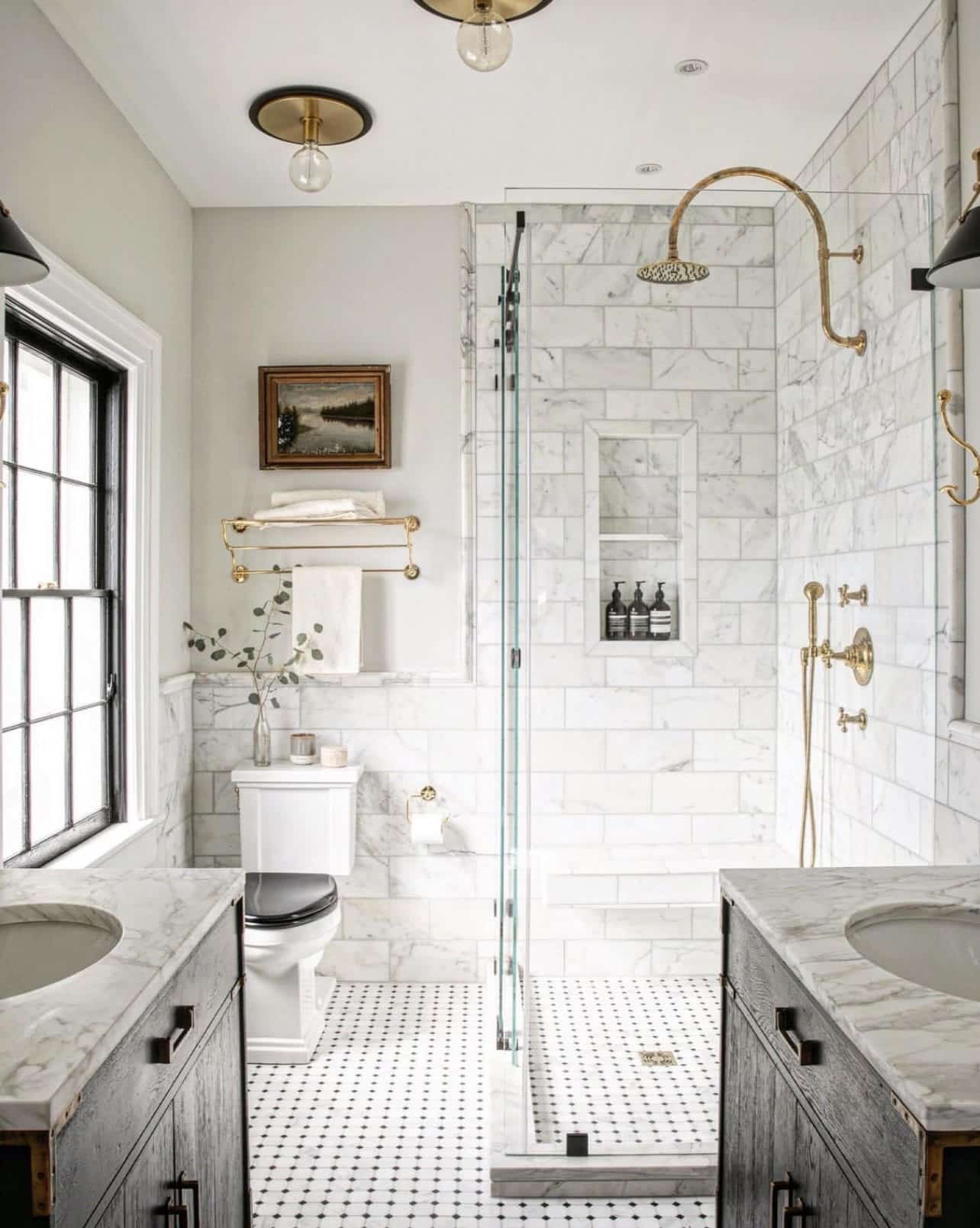 White Marble Bathroom with a Traditional Twist COCOCOZY